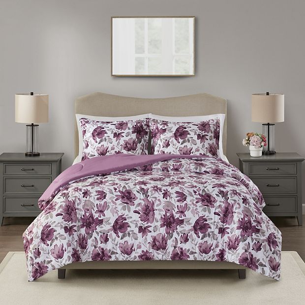 Madison Park Robin Floral Comforter Bedding Set With Bed Sheets Mauve :  Target