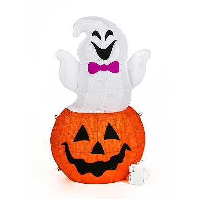 National Tree Company LED 3D Lit-Up Ghost on Pumpkin
