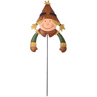 National Tree Company Harvest Girl Scarecrow Metal Stake