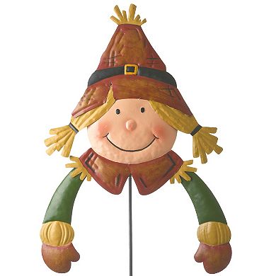 National Tree Company Harvest Girl Scarecrow Metal Stake