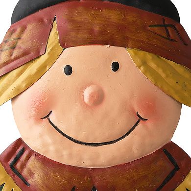 National Tree Company Harvest Girl Scarecrow Metal Stake