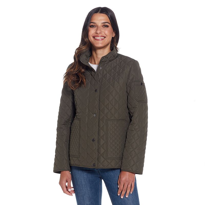 Women's Weathercast Mixed Diamond Quilted Modern Barn Jacket, 