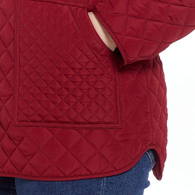 Plus Size Weathercast Mixed Diamond Quilted Modern Barn Jacket