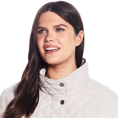 Plus Size Weathercast Mixed Diamond Quilted Modern Barn Jacket