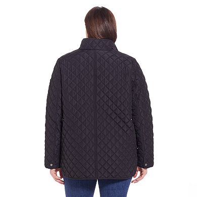 Plus Size Weathercast Mixed Diamond Quilted Modern Barn Jacket