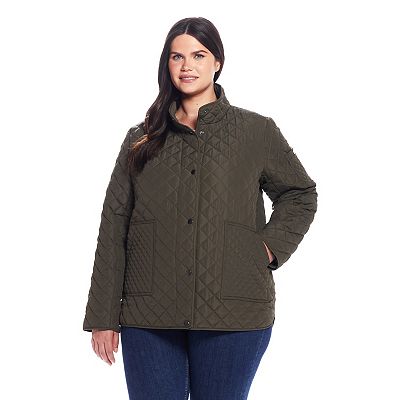 Plus Size Weathercast Mixed Diamond Quilted Modern Barn Jacket