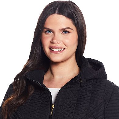 Women's Plus Size Weathercast Quilted Walker with Faux Suede Details