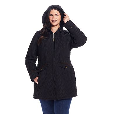 Women's Plus Size Weathercast Quilted Walker with Faux Suede Details