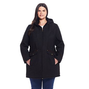 Women's Plus Size Weathercast Quilted Walker with Faux Suede Details