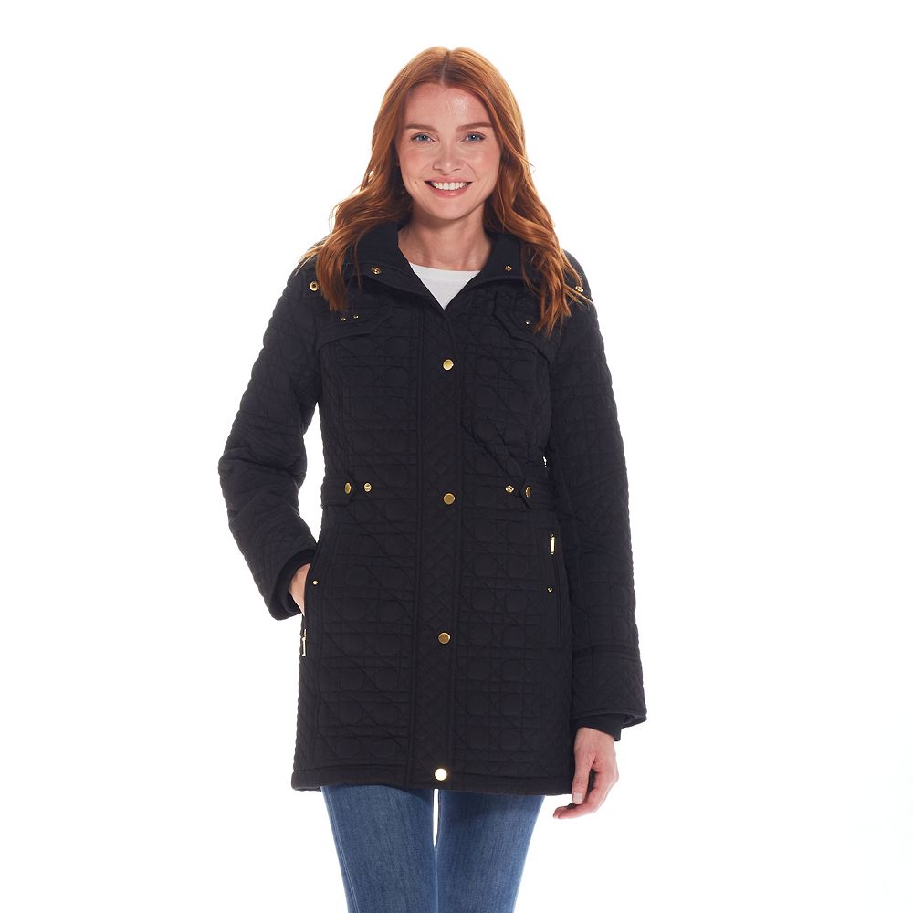 Forecaster Women's Fox-Fur-Trim Hooded Walker Coat Black Size 10