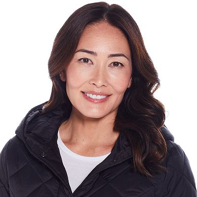 Women's Weathercast Hooded Diamond-Quilted Duffle Coat