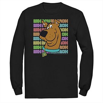 Big & Tall Scooby-Doo Ruh-Roh Neon Text Stack Long Sleeve Graphic Tee