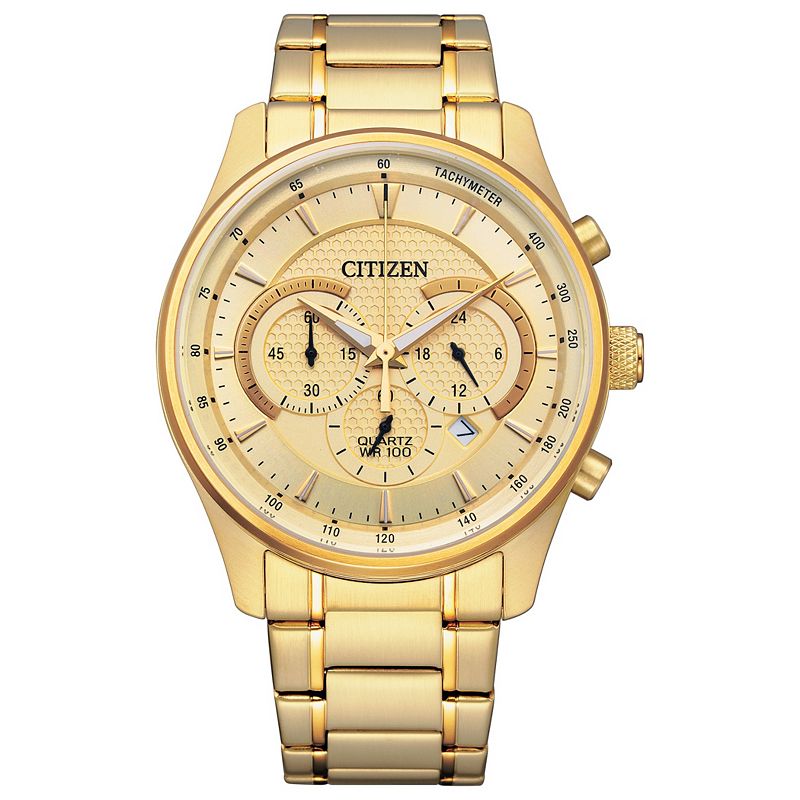 Citizen Men's Goldtone Stainless Steel Chronograph Watch - AN8192-56P, Size: 9"