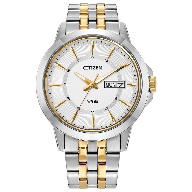 Citizen Men's Two-Tone Stainless Steel Watch - BF2018-52A, Size: 9", Gold Silver