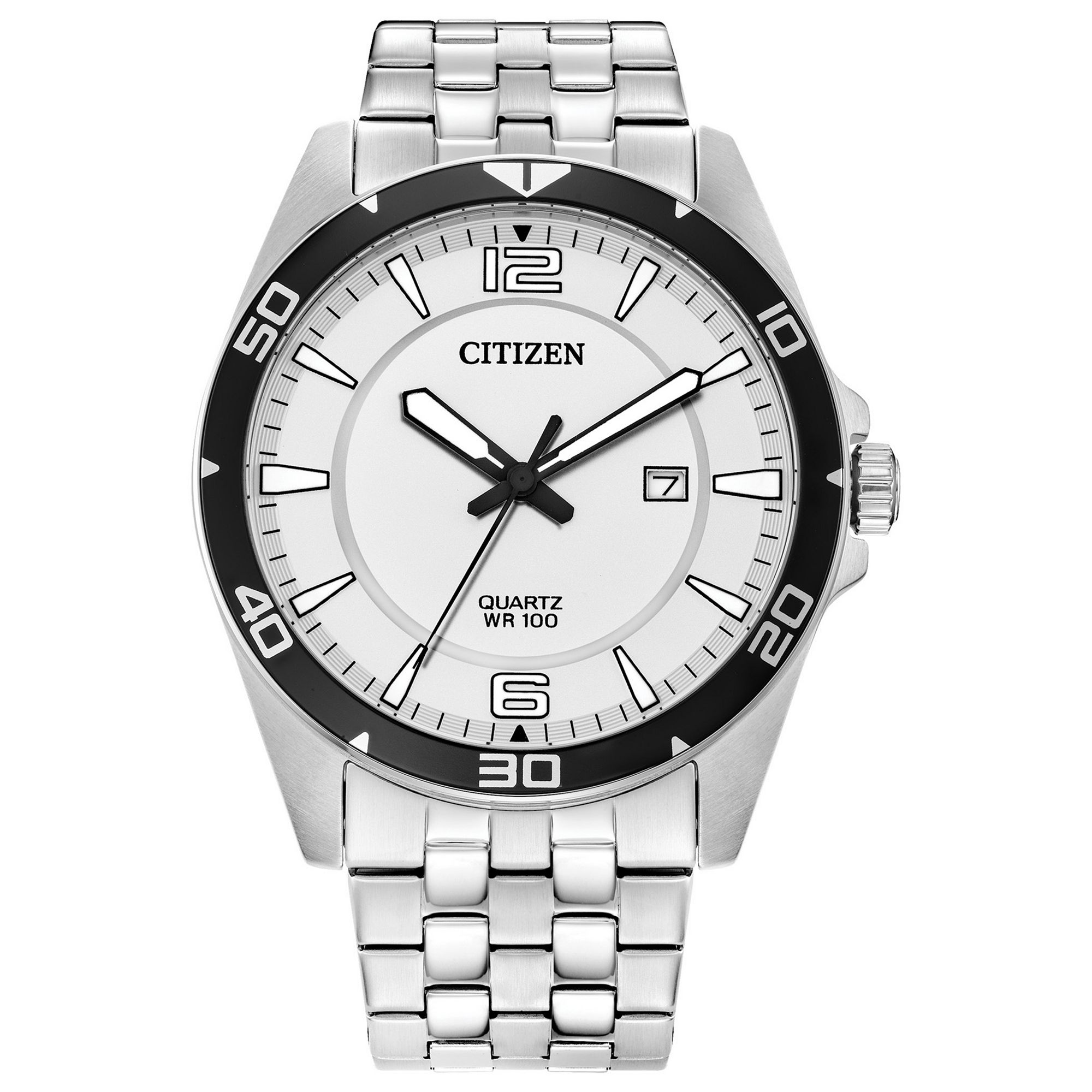 Citizen Mens White Dial Stainless Steel Watch - BI5051-51A, Size: 9, Si