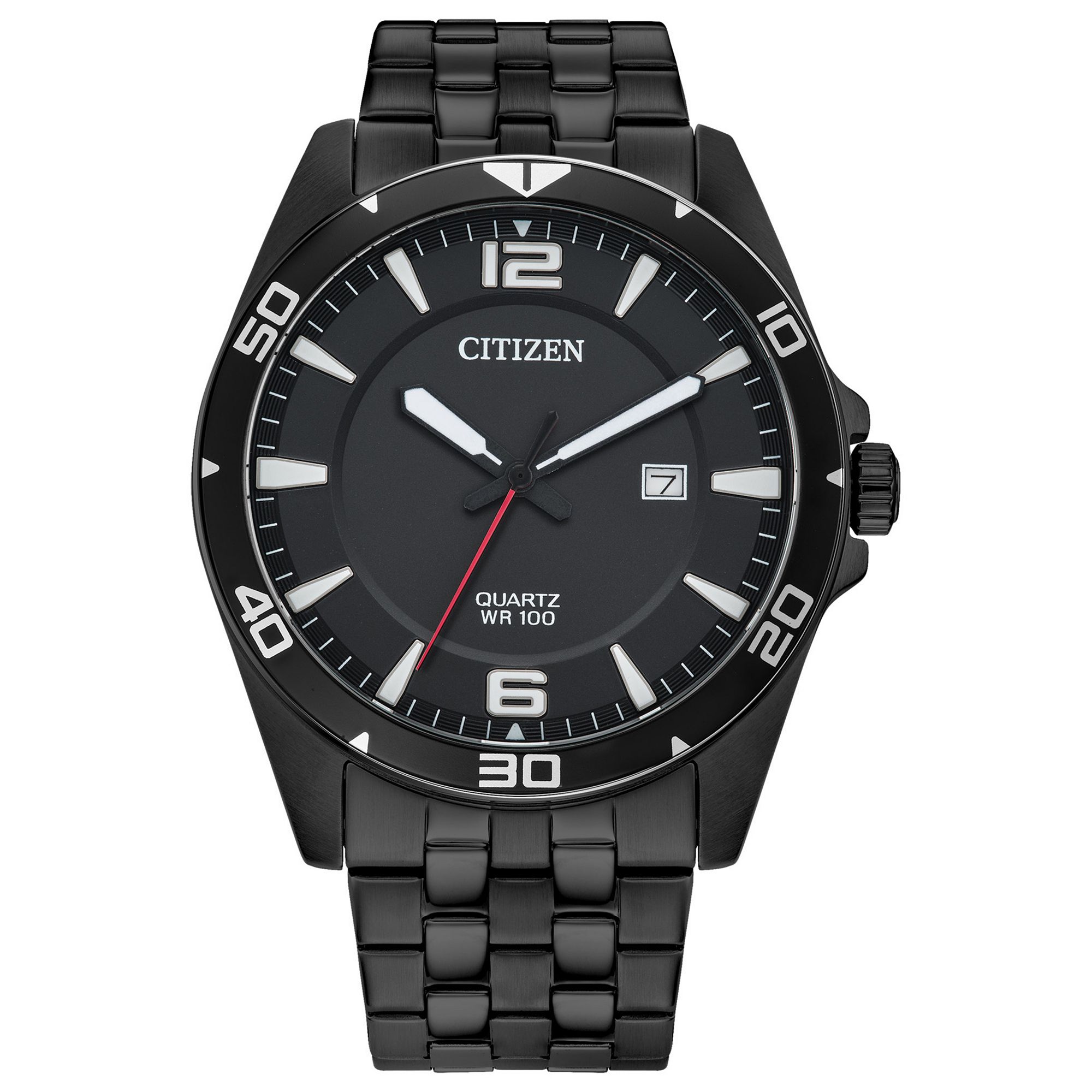 Citizen Mens Black Ion-Plated Stainless Steel Watch - BI5055-51E, Size: 9