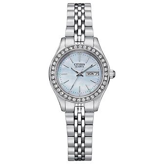 Citizen Women's Crystal Blue Dial Stainless Steel Watch - EQ0530-51N
