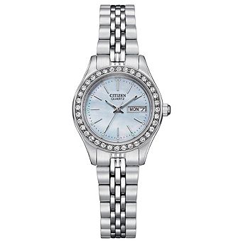 Citizen Women's Crystal Blue Dial Stainless Steel Watch - EQ0530-51N