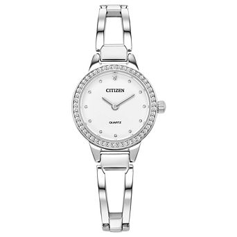 Citizen Women's Crystal Accent Stainless Steel Bangle Watch - EZ7011-88A