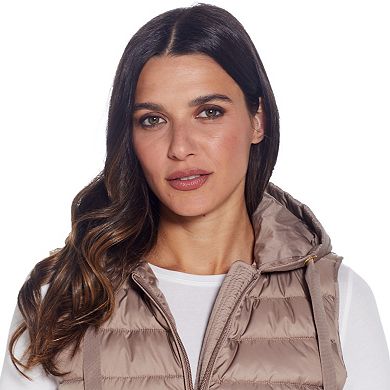 Women's Weathercast Hooded Quilted Long Vest
