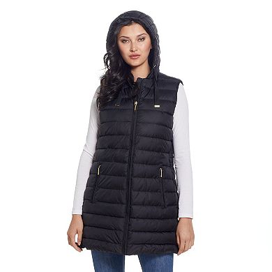 Women's Weathercast Hooded Quilted Long Vest