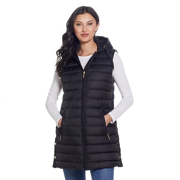 Women's Weathercast Hooded Quilted Long Vest