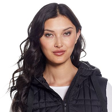 Women's Weathercast Hooded Quilted Long Vest 