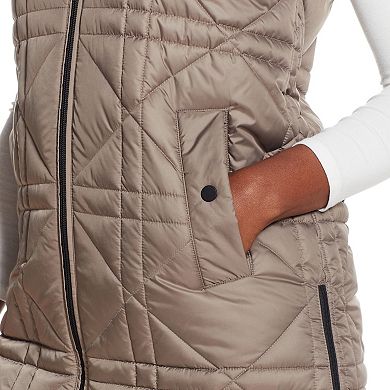 Women's Weathercast Hooded Quilted Long Vest 