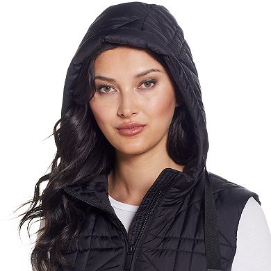 Women's Weathercast Hooded Quilted Long Vest 