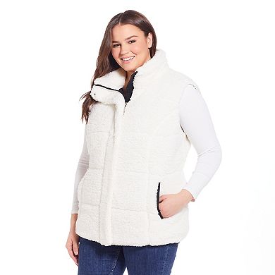 Plus Size Weathercast Sherpa Puffer Vest