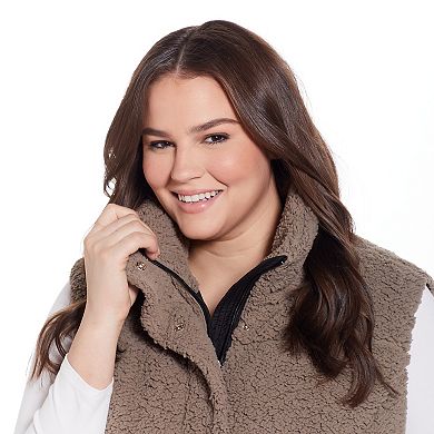 Plus Size Weathercast Sherpa Puffer Vest