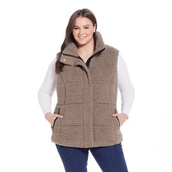 Plus Size Weathercast Sherpa Puffer Vest