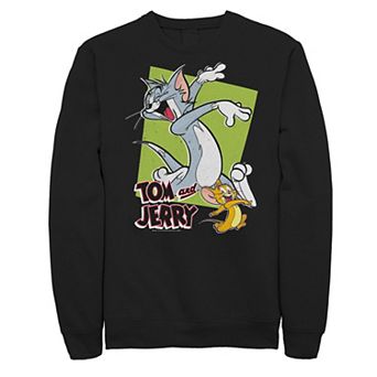 Big & Tall Tom and Jerry Retro Style Green Box Portrait Graphic Fleece