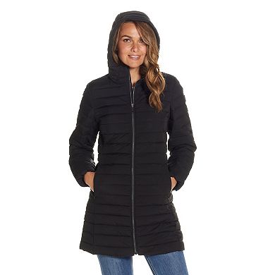 Women's Weathercast Hooded Channel Quilted Puffer Jacket
