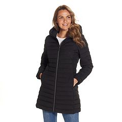 Women's Black Puffer Jacket with a Hood