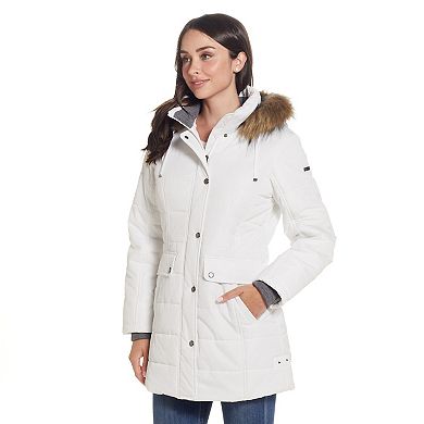 Women's Weathercast Faux-Fur Trim Hooded Parka Coat