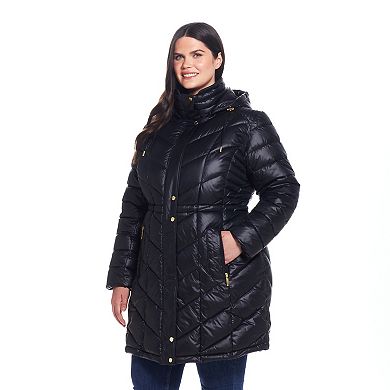 Plus Size Weathercast Hooded Heavyweight Puffer Coat