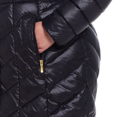 Plus Size Weathercast Hooded Heavyweight Puffer Coat