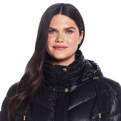 Plus Size Weathercast Hooded Heavyweight Puffer Coat