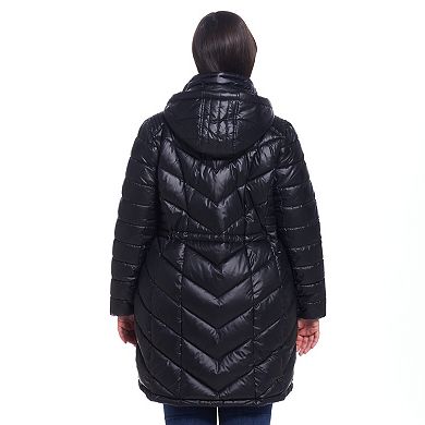 Plus Size Weathercast Hooded Heavyweight Puffer Coat