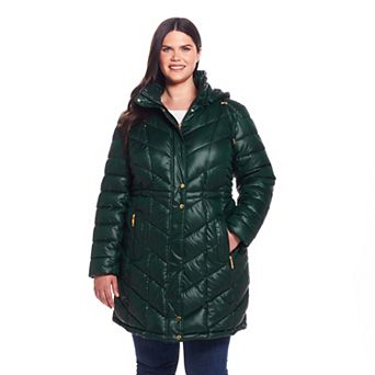 Plus Size Weathercast Hooded Heavyweight Puffer Coat