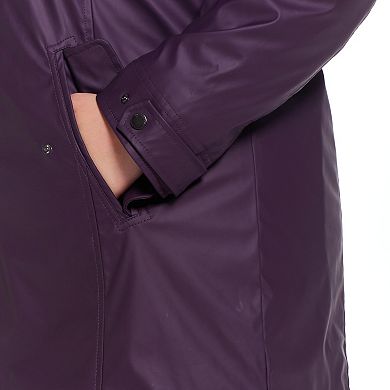 Plus Size Weathercast Hooded Midweight Rain Jacket