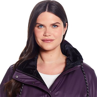 Plus Size Weathercast Hooded Midweight Rain Jacket