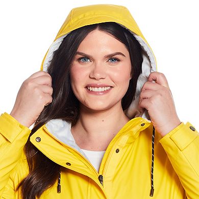 Plus Size Weathercast Hooded Midweight Rain Jacket