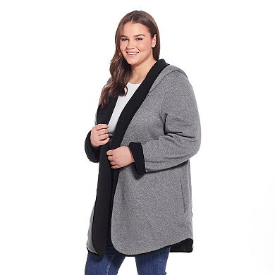 Plus Size Weathercast Open-Front Reversible Jacket