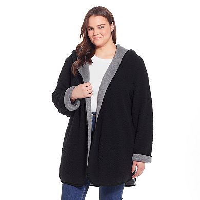 Plus Size Weathercast Open-Front Reversible Jacket