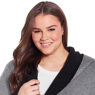 Plus Size Weathercast Open-Front Reversible Jacket