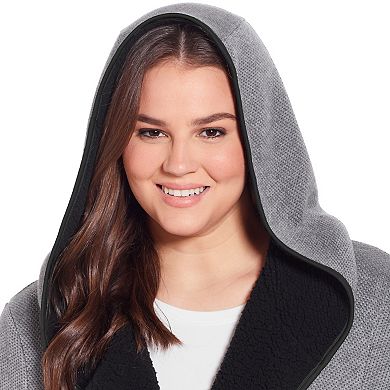 Plus Size Weathercast Open-Front Reversible Jacket