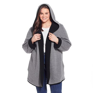 Plus Size Weathercast Open-Front Reversible Jacket