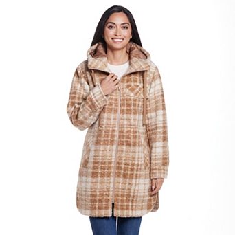 Women's Weathercast Zip Front Hooded Bouclé Shacket